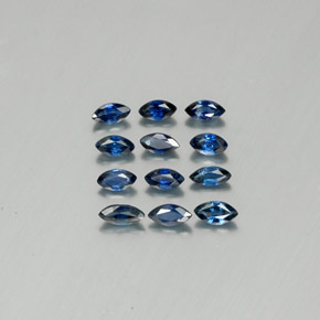 天然蓝宝石，马眼形，3.8×2.1毫米，VS
