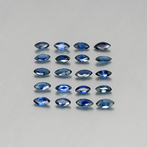 天然蓝宝石，马眼形，4×2.1毫米，VS
