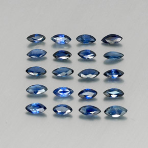天然蓝宝石，马眼形，4×2.1毫米，VS