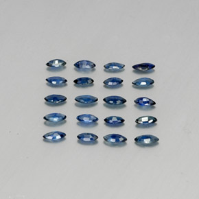 天然蓝宝石，马眼形，4×2.1毫米，VS