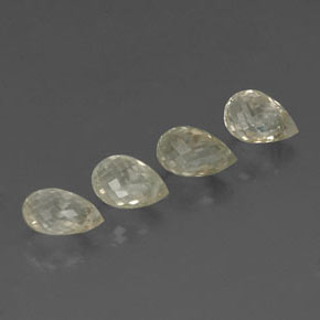 天然黄色蓝宝石，水滴珠形切工，6.6×4.4毫米，VVS-VS