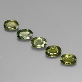 2.69天然绿色蓝宝石，椭圆形切割，6×4.2毫米，VVS-VS