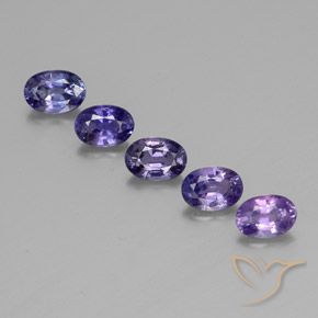 2.89天然多色蓝宝石，椭圆形切割，5.9×4.1毫米，VS