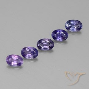 2.89天然多色蓝宝石，椭圆形切割，5.9×4.1毫米，VS