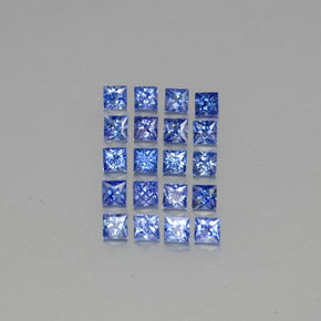 天然蓝宝石，方形，2.9×2.9毫米，VVS-VS