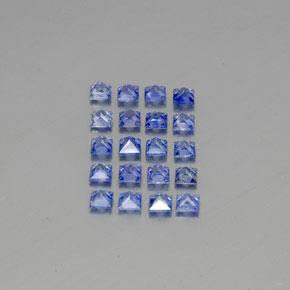 天然蓝宝石，方形，2.9×2.9毫米，VVS-VS