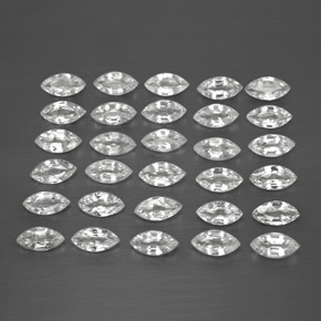 天然白色蓝宝石，马眼形，4.8×2.4毫米，VVS-VS