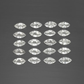 天然白色蓝宝石，马眼形，4.7×2.5毫米，VVS-VS