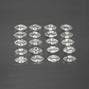 天然白色蓝宝石，马眼形，4.7×2.3毫米，VVS-VS