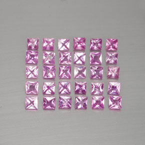 2.67天然粉色蓝宝石，方形，2.6×2.6毫米，VVS-VS