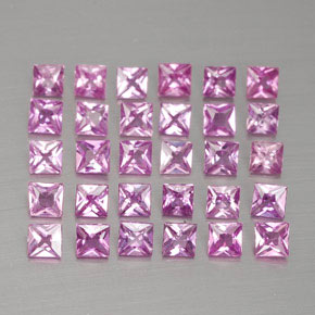 2.67天然粉色蓝宝石，方形，2.6×2.6毫米，VVS-VS
