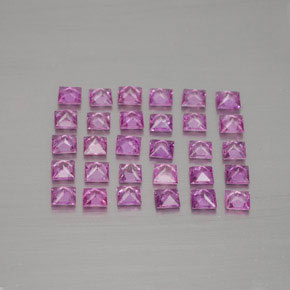 2.67天然粉色蓝宝石，方形，2.6×2.6毫米，VVS-VS