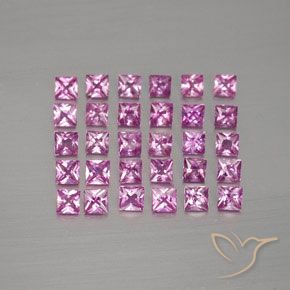 2.69天然粉色蓝宝石，方形，2.4×2.4毫米，VVS-VS