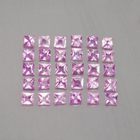 2.34天然粉色蓝宝石，方形，2.5×2.4毫米，VVS-VS