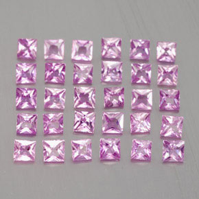 2.34天然粉色蓝宝石，方形，2.5×2.4毫米，VVS-VS