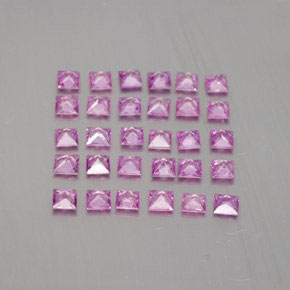 2.34天然粉色蓝宝石，方形，2.5×2.4毫米，VVS-VS