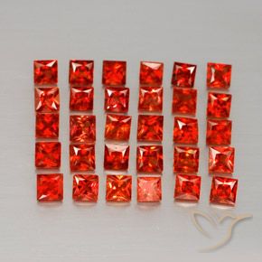 2.51天然橙色蓝宝石，方形，2.3×2.3毫米，VVS-VS
