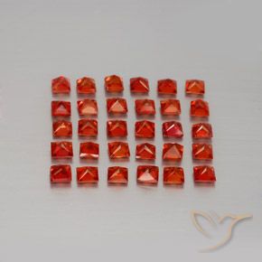 2.51天然橙色蓝宝石，方形，2.3×2.3毫米，VVS-VS