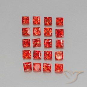 2.58天然橙色蓝宝石，方形，2.7×2.7毫米，VVS-VS