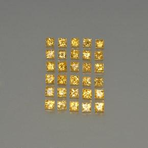 3.56天然黄色蓝宝石，方形，2.5×2.5毫米，VVS-VS