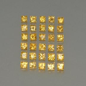 3.56天然黄色蓝宝石，方形，2.5×2.5毫米，VVS-VS