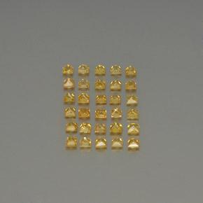 3.56天然黄色蓝宝石，方形，2.5×2.5毫米，VVS-VS