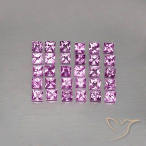 3.47天然粉色蓝宝石，方形，2.7×2.6毫米，VVS-VS