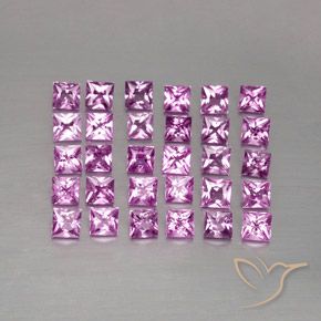 3.47天然粉色蓝宝石，方形，2.7×2.6毫米，VVS-VS