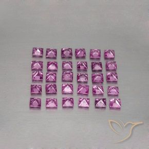 3.47天然粉色蓝宝石，方形，2.7×2.6毫米，VVS-VS