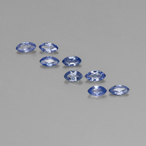 天然蓝宝石，马眼形，4.5×2.3毫米，VVS-VS