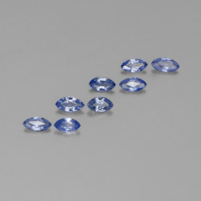 天然蓝宝石，马眼形，4.5×2.3毫米，VVS-VS