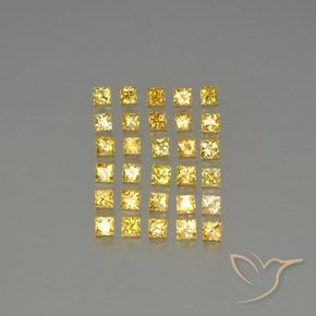 3.51天然黄色蓝宝石，方形，2.7×2.7毫米，VVS-VS