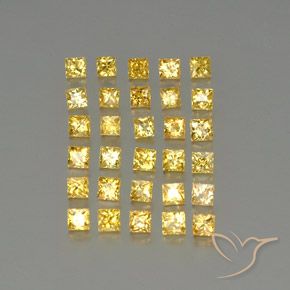 3.51天然黄色蓝宝石，方形，2.7×2.7毫米，VVS-VS