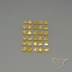3.51天然黄色蓝宝石，方形，2.7×2.7毫米，VVS-VS