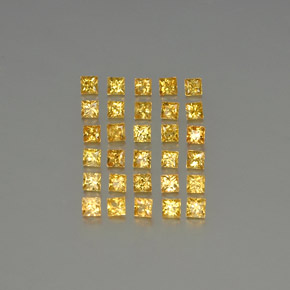 天然黄金色蓝宝石，方形，2.7×2.7毫米，VVS-VS