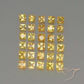 3.11天然黄色蓝宝石，方形，2.6×2.6毫米，VVS-VS