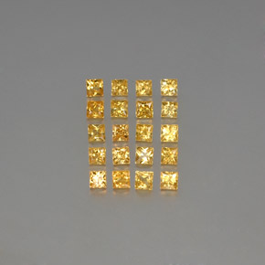 天然黄色蓝宝石，方形，2.7×2.6毫米，VVS-VS