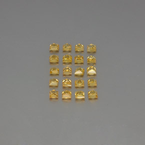 天然黄色蓝宝石，方形，2.7×2.6毫米，VVS-VS