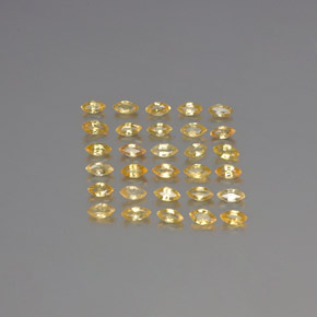 3.37天然黄色蓝宝石，马眼形，3.8×2毫米，VVS-VS