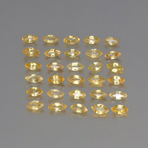 3.37天然黄色蓝宝石，马眼形，3.8×2毫米，VVS-VS