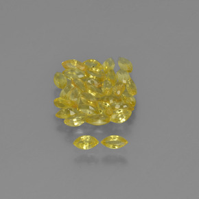 3.34天然黄色蓝宝石，马眼形，4.1×2.1毫米，VVS-VS