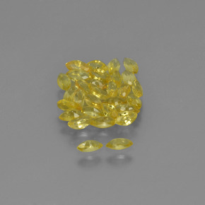 3.34天然黄色蓝宝石，马眼形，4.1×2.1毫米，VVS-VS