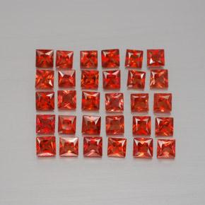 3.22天然橙色蓝宝石，方形，2.5×2.5毫米，VVS-VS
