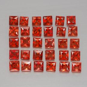 3.22天然橙色蓝宝石，方形，2.5×2.5毫米，VVS-VS