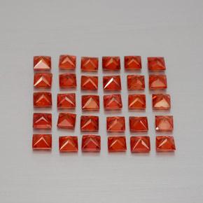3.22天然橙色蓝宝石，方形，2.5×2.5毫米，VVS-VS
