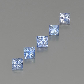 天然蓝宝石，方形，3.7×3.7毫米，VS