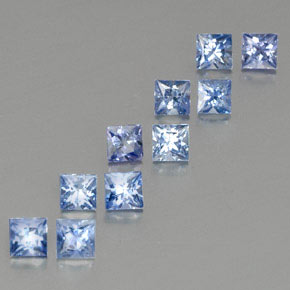 天然蓝宝石，方形，3.5×3.4毫米，VS