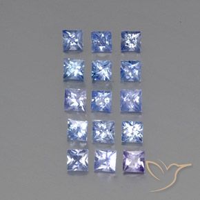 3.56天然蓝宝石，方形，3.1×3.1毫米，VS