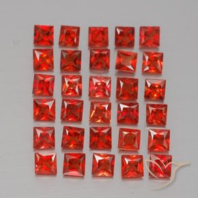 2.66天然橙色蓝宝石，方形，2.3×2.3毫米，VVS-VS