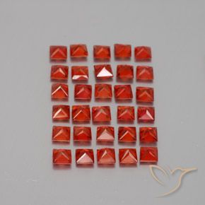 2.66天然橙色蓝宝石，方形，2.3×2.3毫米，VVS-VS